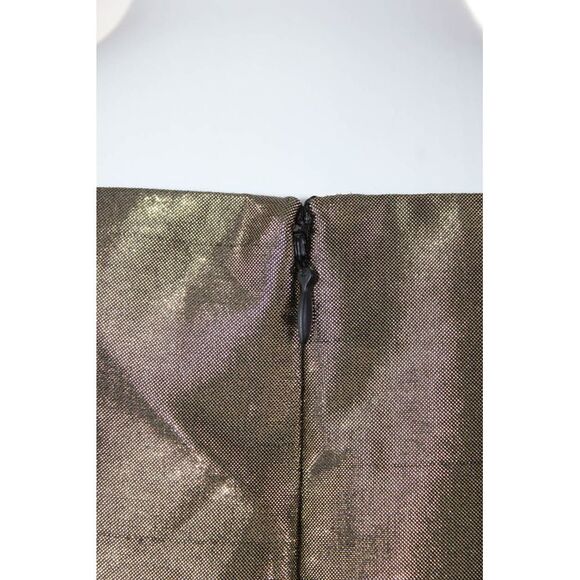 Kate Spade Saturday Womens Pleated V-Neck Sleeveless Blouse Top Gold Size 10 - Picture 4 of 6